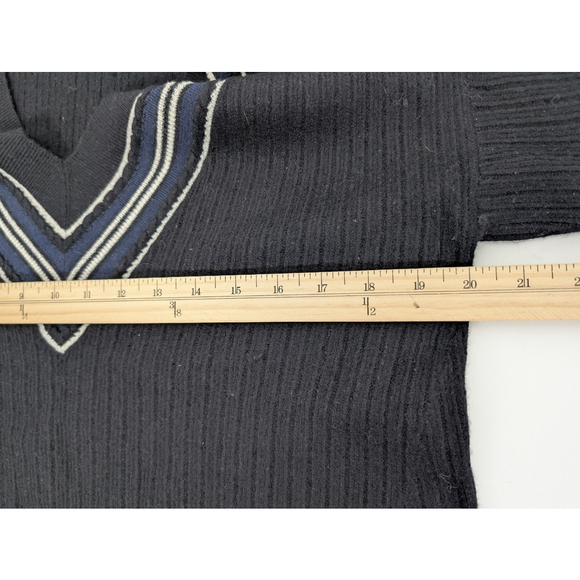 Rag and Bone Dianna Sweater Sz S Black Rugby Polo Preppy Oversize Retro - Picture 8 of 10